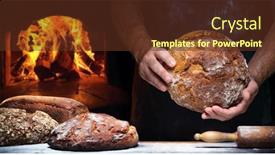  Presentation with bread - Presentation theme with baker-s-hands-holding background and a tawny brown colored foreground