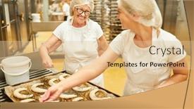  Presentation with sprinkles - Slides enhanced with baker-women-team-sprinkles-croissants background and a lemonade colored foreground