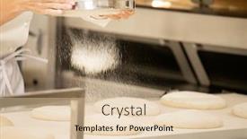  Presentation with french pastry - Presentation featuring baker-working-in-bakery-making background and a lemonade colored foreground