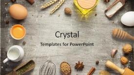  Presentation with bread life - Beautiful slides featuring bakery and bread ingredients backdrop and a light gray colored foreground