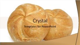  Presentation with two roads - Slides consisting of bakery baked goods - two loafs isolated on white background and a  colored foreground