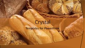  Presentation with bread - Amazing PPT theme having bakery baked goods - variety of bread backdrop and a gold colored foreground
