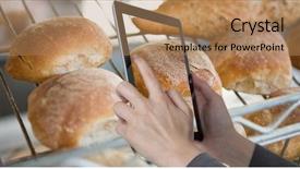  Presentation with grocery store - Beautiful slide set featuring bakery company - digital composite of hands photographing backdrop and a coral colored foreground