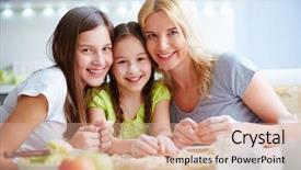  Presentation with bakery - Amazing slides having bakery company - portrait of two happy girls backdrop and a coral colored foreground