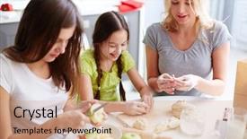  Presentation with cooking - Presentation design with bakery company - portrait of two sisters background and a coral colored foreground