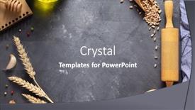  Presentation with baking - Slide set featuring bakery-ingredients-for-homemade-bread background and a gray colored foreground