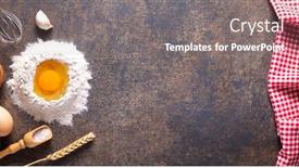  Presentation with recipe - PPT theme enhanced with bakery-ingredients-for-homemade-bread background and a gray colored foreground