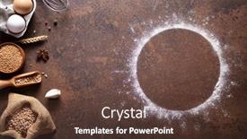  Presentation with recipe - Amazing slide deck having bakery-ingredients-for-homemade-bread backdrop and a tawny brown colored foreground