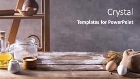  Presentation with baking - Presentation with bakery-ingredients-for-homemade-bread background and a gray colored foreground