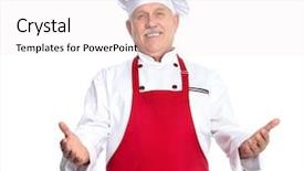  Presentation with restaurant menu - Colorful slide set enhanced with man working in modern office backdrop and a dark gray colored foreground