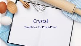  Presentation with basic - Beautiful slide deck featuring bakery menu - cooking concept basic baking ingredients backdrop and a sky blue colored foreground