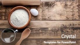  Presentation with cooking utensils - Theme having bakery menu - food ingredients and kitchen utensils background and a violet colored foreground