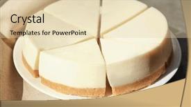  Presentation with table meal plan for osteotphorosis - Audience pleasing PPT theme consisting of bakery menu - plate with delicious sliced cheesecake backdrop and a lemonade colored foreground