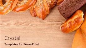  Presentation with bakery - Presentation design consisting of bakery-on-wooden-table background and a lemonade colored foreground