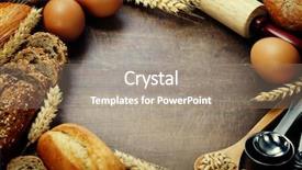  Presentation with bakery - Cool new slides with bakery products - bread and ingredients frame backdrop and a  colored foreground