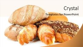  Presentation with bread - Theme featuring bakery products - composition with bread and rolls background and a lemonade colored foreground