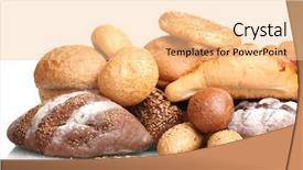  Presentation with wheat - Cool new presentation design with bakery products - delicious breads and wheat isolated backdrop and a lemonade colored foreground