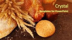 Presentation with ears - Colorful presentation theme enhanced with bakery products - different bread with ears backdrop and a tawny brown colored foreground