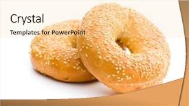  Presentation with sesame seed - Audience pleasing PPT theme consisting of bakery products - tasty bagel with sesame seed backdrop and a blonde colored foreground