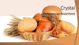  Presentation with bakery - Theme featuring bakery products - variety of bread isolated background and a yellow colored foreground