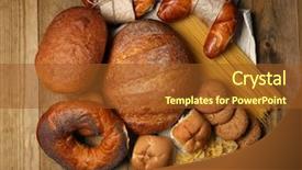  Presentation with packaging of bakery products - Colorful presentation theme enhanced with bakery products on wooden table backdrop and a tawny brown colored foreground