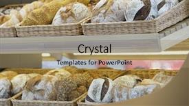  Presentation with bread - PPT theme having bakery shop - bread close up background and a  colored foreground