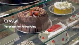  Presentation with bakery baking ingredients - Audience pleasing presentation theme consisting of bakery showcase with party cake backdrop and a tawny brown colored foreground