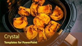  Presentation with baking - Presentation design consisting of baking-and-roasting-pumpkin-pieces background and a  colored foreground