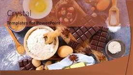  Presentation with flour - PPT layouts enhanced with baking-background-chocolate-with-flour background and a red colored foreground