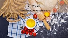  Presentation with eggshell - Colorful slide set enhanced with baking background with eggshell flour backdrop and a coral colored foreground