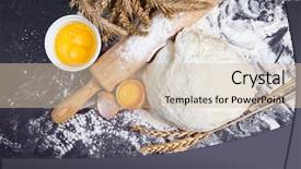  Presentation with eggshell - Theme with baking background with eggshell flour background and a soft green colored foreground
