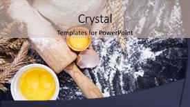  Presentation with eggshell - Beautiful presentation design featuring baking background with eggshell flour backdrop and a soft green colored foreground