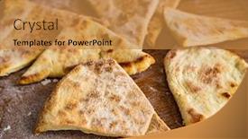  Presentation with baking - Presentation having baking-bread-in-home-kitchen background and a gold colored foreground