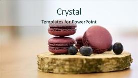  Presentation with confectionery - Cool new presentation theme with baking concept - blueberry macarons backdrop and a sky blue colored foreground