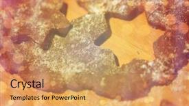  Presentation with christmas baking - Slides featuring baking cooking christmas holidays and food concept - close up of gingerbread dough on wooden board over lights background and a yellow colored foreground