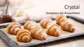  Presentation with baking cookies - Beautiful PPT layouts featuring baking croissant cookies backdrop and a cream colored foreground