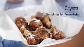  Presentation with indian food chicken curry dish - PPT layouts featuring baking dish with jamaican jerk background and a light blue colored foreground