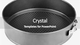  Presentation with baking cake - Beautiful PPT theme featuring baking form for cake isolated on white backdrop and a dark gray colored foreground