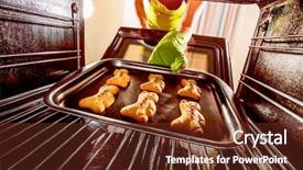  Presentation with gingerbread man - Amazing slide deck having baking gingerbread man backdrop and a tawny brown colored foreground