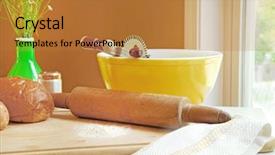  Presentation with baking vintage - Slides with baking homemade bread in vintage kitchen background and a gold colored foreground