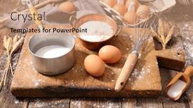  Presentation with baking cake - Amazing presentation theme having baking-ingredient-for-cake backdrop and a coral colored foreground