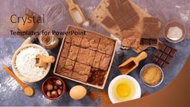  Presentation with baking cake - PPT theme having baking-ingredient-for-chocolate-cake background and a red colored foreground