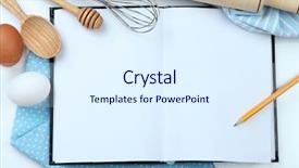  Presentation with baking tools - PPT theme having baking ingredients and kitchen tools background and a sky blue colored foreground