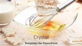  Presentation with baking cake - Cool new PPT theme with baking ingredients for cake or cookies backdrop and a lemonade colored foreground