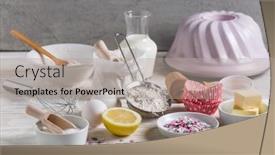  Presentation with baking cookies - PPT layouts featuring baking-ingredients-for-christmas-cookies background and a light gray colored foreground