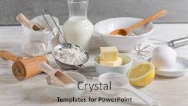  Presentation with baking cookies - Amazing PPT layouts having baking-ingredients-for-christmas-cookies backdrop and a coral colored foreground