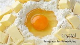  Presentation with baking - Slide set featuring baking ingredients for shortcrust pastry background and a  colored foreground