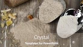  Presentation with whole wheat flour - Slide deck with editable - limited edition business model background and a navy blue colored foreground.