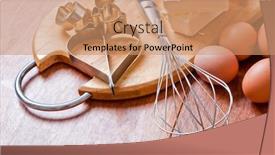  Presentation with baking cake - Presentation theme having baking-ingredients-with-eggbeater background and a coral colored foreground