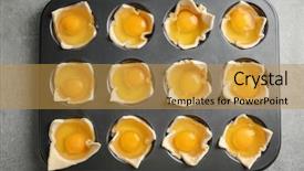  Presentation with mold - Colorful PPT theme enhanced with baking mold with raw eggs backdrop and a  colored foreground